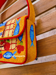 Sac à bandoulière de luxe fait main, professionnel, perlé, tendance, léger et brodé |   Conception de logo personnalisée disponible, écologique et sûre - Product Image 3