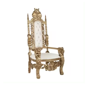 Wooden Throne <b>Chairs</b> Luxury Antique Design King Throne <b>Chair</b> <b>Highback</b> for Wedding Event and Living Room Use - Product Image 6