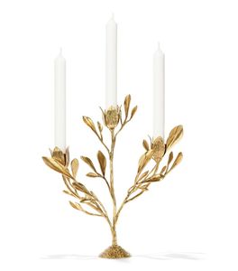 Golden <b>Brass</b> <b>Candlestick</b> Holder Set of 3 Taper Candle Holders for Home Decoration Durable Metal Stand And Table top - Product Image 2