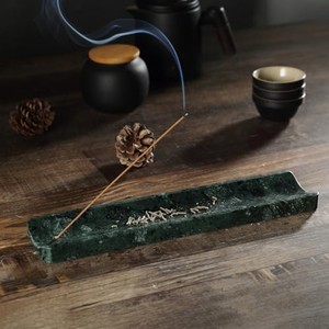 Brûleur d'encens artisanal en bois d'acacia - Finition rustique vieillie - Vente en gros - Product Image 1