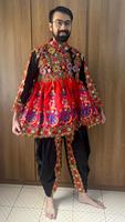 Ensemble Dhoti Kediyu en Rayonne Lourde pour Hommes avec Broderie Miroir Bicolore – Tenue Traditionnelle Navratri Garba