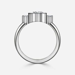 Anillo de Compromiso de Oro Blanco de 14 Quilates con Diamante Cultivado en Laboratorio de Corte Redondo y Engaste de Bisel de 2 Quilates, Fabricación de Joyería Fina Personalizada OEM ODM - Product Image 2