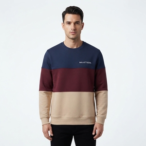 <b>Mens</b> Color Block Crewneck Sweatshirt Casual Pullover <b>Long</b> <b>Sleeve</b> Cotton Blend Streetwear Fashion <b>Top</b> - Product Image 1