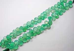 ลูกปัดหินแคลเซโดนีสีเขียวธรรมชาติทรงหัวใจเจียระไน ร้อยเป็นเส้น สำหรับทำเครื่องประดับ ขายส่ง - Product Image 5