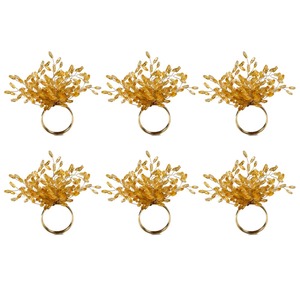 Porta Servilletas de Lujo Hecho a Mano con Cuentas de Cristal Doradas para Cenas Formales, Anillos de Servilleta Sofisticados con Cuentas de Citrino - Product Image 2