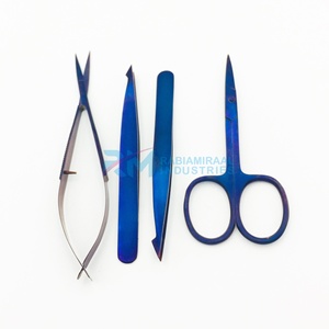 Nouvel Arrivage RMI – Lot de 5 Pinces à Épiler en Acier Inoxydable pour l'Épilation avec Ciseaux à Cuticules, Bleu Plasma – Vente Flash - Product Image 1