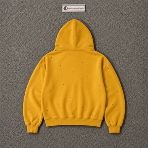Sweat à capuche zippé doré pour homme – Qualité supérieure, coupe oversize, style streetwear, motif à petits pois, en polaire, décontracté, chaud, pour l'hiver - Product Image 6