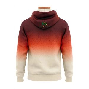Custom Maroon Cream Floral Gradient Pullover <b>Hoodie</b> <b>Men's</b> Streetwear <b>Sherpa</b> Fleece Sweatshirt OEM Factory Wholesale - Product Image 3