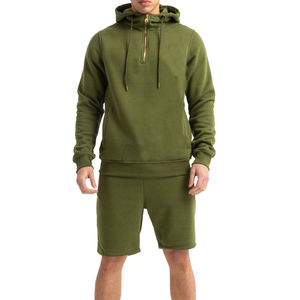 Conjunto de Sudadera con Capucha y Pantalones Cortos para Hombre, Estilo Casual de Invierno, a la Moda, de Secado Rápido, de Forro Polar, Poliéster/Algodón, Transpirable, de Color Sólido - Product Image 6