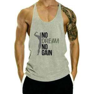 เสื้อกล้ามสีแดงสำหรับผู้ชาย พิมพ์ลาย No Dream No Gain คอกว้าง รุ่นใหม่ สั่งทำได้ เสื้อกล้ามผู้ชาย ผ้าฝ้าย 100% เสื้อกล้ามออกกำลังกาย เสื้อกล้ามสำหรับฝึกซ้อม - Product Image 4
