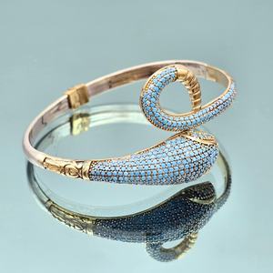 Pulsera de serpiente turquesa ajustable, plata de ley 925, chapada en oro de 14 quilates, joyería de piedras preciosas naturales, regalo bohemio para mujer - Product Image 3