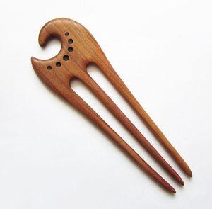 Peignes et brosses à cheveux en bois faits à la main, accessoires capillaires en bois naturel pour femmes, bâtonnets à chignon en forme de U - Product Image 3