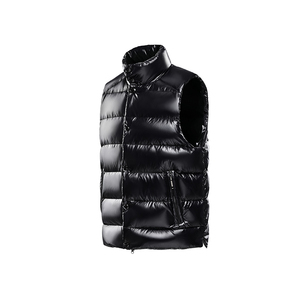 Customized Logo Polyester Warm Sleeveless <b>Down</b> <b>Filled</b> Quick Dry Anti-UV Breathable Unisex Winter Puffer <b>Jacket</b> with Shiny Fabric - Product Image 3