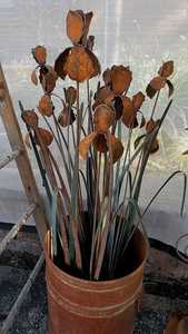 Sunflower <b>Rusty</b> Metal Sunflower Garden Stake Outdoor Decor Simple Style Galvanized Steel Planting Art for Yard and Patio - Product Image 4