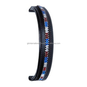 Banda para cejas de caballo de cuero acolchado hecho a mano de alta calidad en todos los colores y tamaños personalizados Cristales Diamantes de imitación Mega Bling Brow Band - Product Image 3