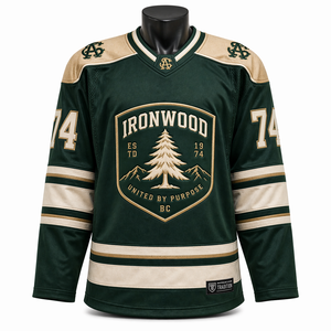 Men’s Custom Hockey Jersey Pro Weight <b>Polyester</b> Mesh Breathable Team Uniform Embroidered Ice Hockey <b>Shirt</b> - Product Image 4