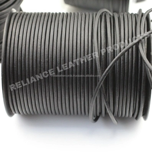 Cordon en cuir rond noir et bleu marine de 3.0mm finition régulière pour les projets de bijoux, de perles et d'artisanat - Product Image 4