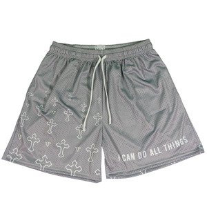 Pantalones Cortos de Baloncesto Personalizados para Hombre con Cruz Cristiana, Pantalones Deportivos Transpirables de Secado Rápido Inspirados en la Fe - Product Image 3