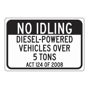Panneau d'avertissement Brady en PVC « Interdiction de marche au ralenti » pour véhicules diesel de plus de 5 tonnes, conforme aux normes extérieures - Product Image 2