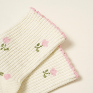 <b>Custom</b> Logo Floral Non-Slip Ankle <b>Socks</b> For Children 100% Cotton Anti-Slip Bottom Pink Dot <b>Grip</b> Design Spring Casual Wearc - Product Image 2