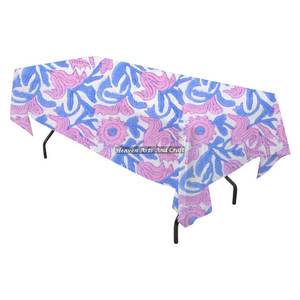 Mantel Rectangular Hecho a Mano con Estampado de Bloques, de la Mejor Calidad, Elegante para el Día a Día, Fácil de Mantener, en Oferta - Product Image 3