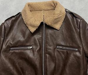 Veste matelassée en cuir véritable pour femme, style vintage, double face, coupe-vent, avec fermeture éclair, logo frontal, écologique - Product Image 3