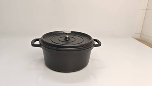 Oval Cast Iron Dutch Oven <b>Pot</b> With Enameled Interior Superior Heat Distribution Tight Sealing Lid Comfortable Heat Resistant - Product Image 5