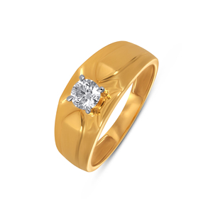 Bague solitaire pour homme Imperial Titan, luxe, or jaune 18 carats, diamant solitaire pour homme, diamant taille brillant rond - Product Image 3