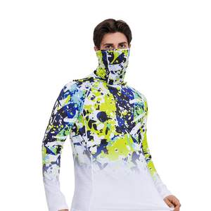 Maillot de pêche à la basse personnalisé en Spandex/Polyester à faible MOQ avec capuche et cache-visage UPF 50, impression par sublimation personnalisée, évacuation de l'humidité - Product Image 1