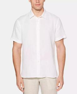 Camisa de lino de manga corta con botones delanteros para Hombre | Perry Ellis - Product Image 1