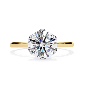 Bague de fiançailles solitaire en or 14 carats avec diamant rond de laboratoire - Product Image 1