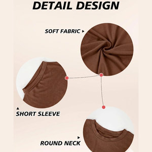 T-shirt court pour femme, écologique, coupe ajustée, extensible, en coton, manches courtes, été, sport - Product Image 3