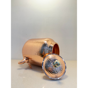 Distributeur d'eau en cuivre artisanal de qualité supérieure, design martelé traditionnel, réservoir de stockage avec couvercle pour la maison, le bureau et l'hôtel - Product Image 5
