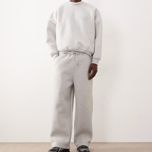 Custom Logo <b>Men's</b> <b>Wide</b> <b>Leg</b> Sweatpants Oversized Baggy Joggers Drawstring Elastic Waistband Blank Streetwear <b>Trousers</b> OEM - Product Image 5