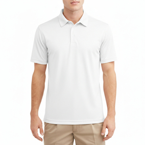 Men's Solid Pattern Knitted Formal for <b>Shirts</b> with <b>Half</b> Sleeve Regular Length Embroidered Technics Quick Dry Feature - Product Image 6