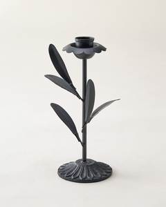 Iron Flower <b>Candlestick</b> Holder <b>Black</b> Metal Home Decoration Durable Design - Product Image 1