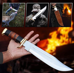 Wholesale Customized OEM ODM PRESTIGE <b>BLADES</b> Modern Ambidextrous Hand Forged Stainless Steel Hunting Bowie <b>Knife</b> Leather Sheath - Product Image 6