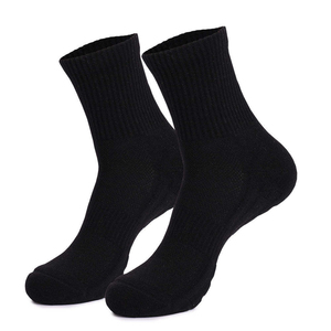 Chaussettes de sport épaisses en coton respirant et écologique, anti-bactériennes, avec logo jacquard, marque privée, pour la gym, la course et les sports - Product Image 1
