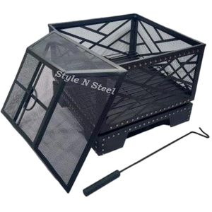 <b>Fire</b> <b>Pit</b> with Heat Resistant Paint Freestanding Design Coal/Wood Burning Outdoor Heater - Product Image 2