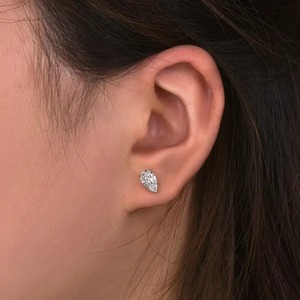 New Design 925 Moissanite Pear Cut <b>Stud</b> Earrings 1.0 Carat White Gold Plated Sterling <b>Silver</b> Trendy for Women - Product Image 5