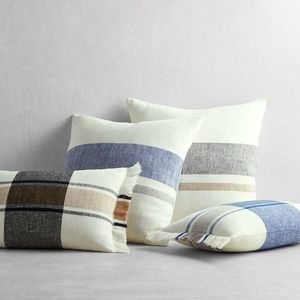 INDIAN TEXTILES H/L Cotton Throw Pillow Cover <b>Square</b> Solid Color Scallop <b>Edge</b> Removable Envelope Closure Minimalist Style - Product Image 3
