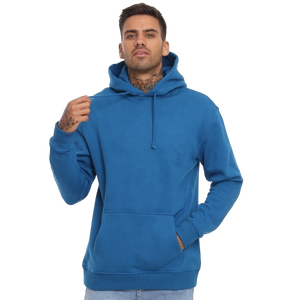 <b>Men's</b> <b>Pink</b> Hooded <b>Sweatshirt</b> Regular Fit Cotton French Terry Solid Color Casual Autumn Wear With Front Pocket - Product Image 6