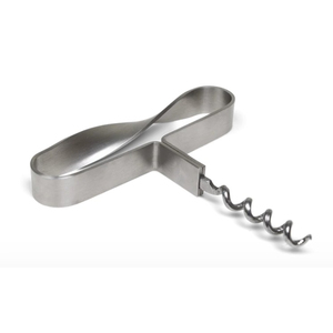Tire-bouchon manuel en acier inoxydable minimaliste, robuste, esthétique sculpturale, ouvre-bouteille de vin en métal, personnalisable - Product Image 1