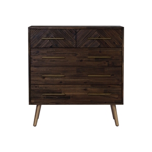 Commode sophistiquée en bois massif avec base métallique, credenza élégante pour les intérieurs urbains - Product Image 3