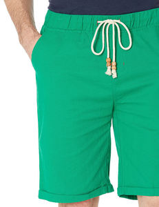 NOEN SPORTS Short Bermuda Homme Vert Uni en Coton avec Cordon de Serrage à la Taille, Décontracté, Mi-long, Tissu Tissé, Séchage Rapide, Poches - Product Image 2