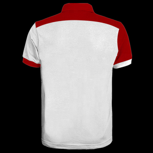 Men's <b>White</b> Red Solid Short Sleeve Knitted Polyester/Cotton Quick Dry for Shirt Smart Casual Regular Fit - Product Image 2