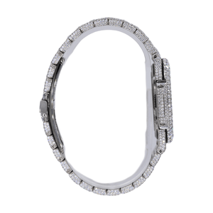 Reloj de Diamantes para Hombre, Estilo Lujoso, Cuadrado, con Esfera Blanca, Acero Inoxidable, con Incrustaciones de Moissanita D VVS, en Oferta - Product Image 5