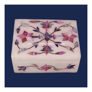 Indian Manufacturer Pink Blue And Green Mix Mother Of Pearl Marble <b>Box</b> Rectangular Shape Jewelry Boxes for Thanksgiving - Product Image 2