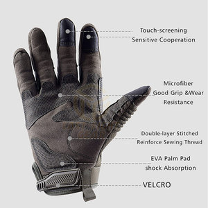 Guantes de Motocicleta de Cuero Suave con Protección Completa para los Dedos, Guantes de Carreras Transpirables - Product Image 5