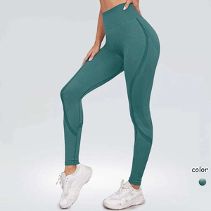 Four Way Stretch <b>Winter</b> Yoga <b>Leggings</b> Seamless Polyester Spandex High Waist Breathable Quick Dry Anti-Bacterial Snagging <b>Women</b> - Product Image 2